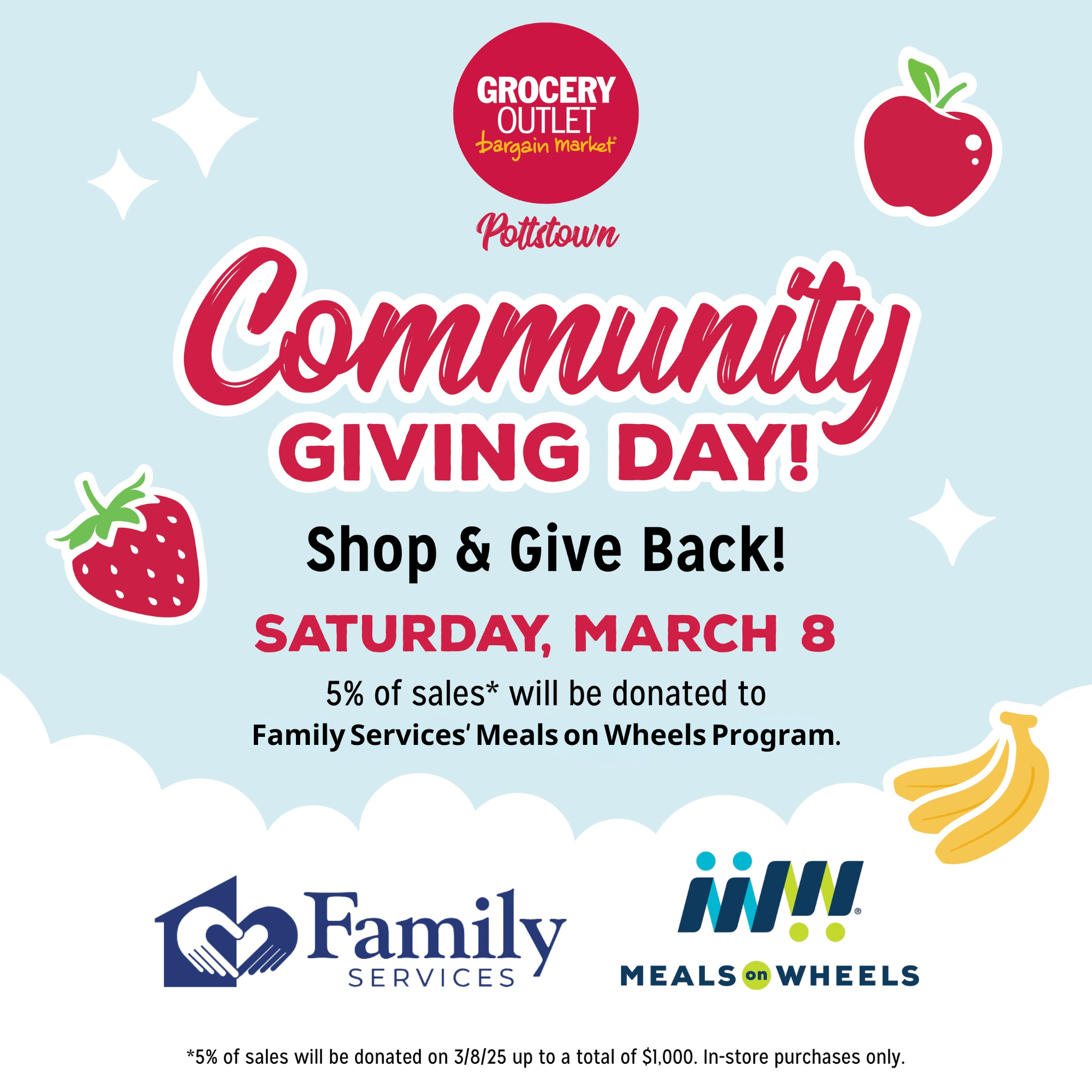 Pottstown Grocery Outlet Community Giving Day flyer