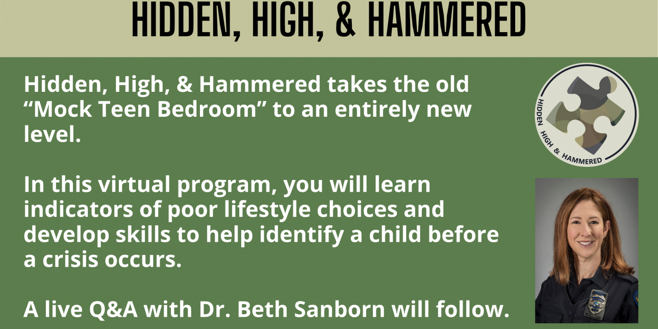 Green box photo of Dr. Beth Sanborn, program logo, and program description