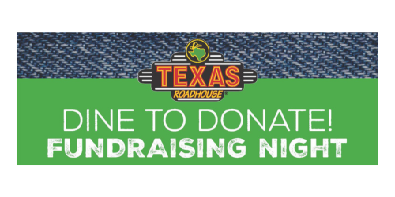 Texas Roadhouse logo with text Dine to Donate Fundraising Night